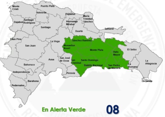 Rainy weekend ahead in the Dominican Republic as eight provinces go on green alert