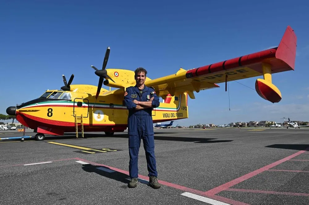 Italy's yellow Canadair water bombers are finally home after a record fire season