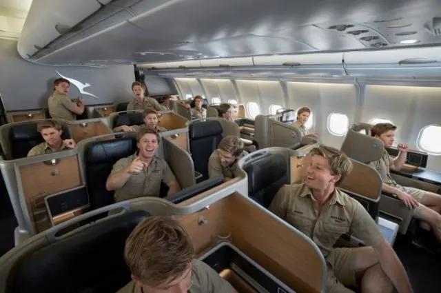 Qantas enlists Robert Irwin (times three) to sell the trip to Australia