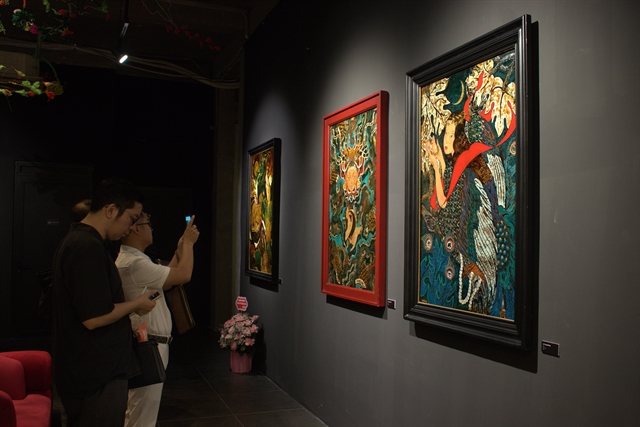 Hanoi-born lacquer art takes over a HCM City workspace: 63 paintings, one month only